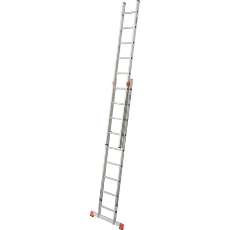 Krause Monto-Fabilo Alu Schiebeleiter Anlegeleiter 2 x 9 Tritte L 440 cm 2-tlg. (1/4)