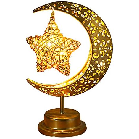 Luminaire décoratif LED lune et étoiles en métal forgé, ensemble pendentif sphère et bougie pour fête et salon (1/5)