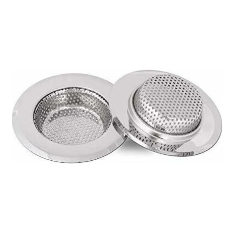 Filtre évier Cuisine, Filtre à évier en acier inoxydable, Grille pour evier cuisine, 25 mm de profondeur, 2 pièces(Petit) (1/5)