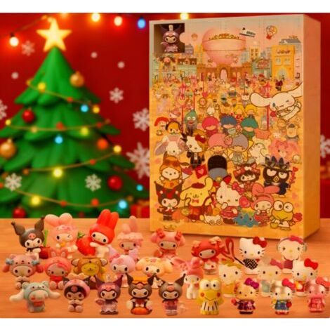 Calendrier de l’Avent Sanrio Noël 2025 – 24 surprises kawaii – Figurines et mini décorations – Pour chambre d’enfant ou sapin (1/4)