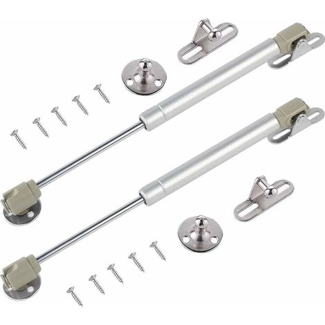 Charnière pour meuble,2 Pièces Verin Meuble Verin Hydraulique de Coffre 40N 270mm Vérins à Gaz Acier Inoxydable Verin Porte Cuisine avec Vis (Argent) (1/5)