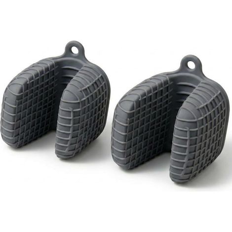 Gant four silicone – paire de pinces antidérapantes pliables, mini gants de cuisine lavables pour sortir plats chauds, casseroles et poêles – couleur grise (1/4)