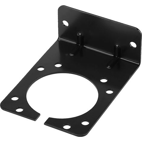 Support de fixation en métal noir pour prise et fiche de remorque caravane 7 broches (1/5)