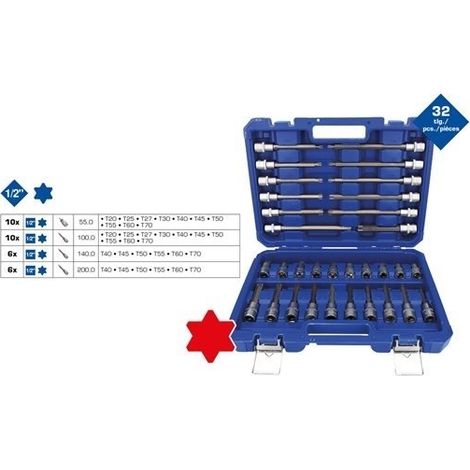 Brilliant Tools  BT022532 1/2'' Steckschlüssel-Satz, 32-tlg., TORX Profil