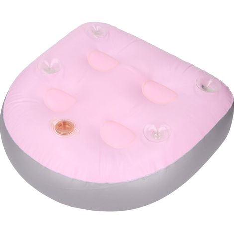 Coussin rehausseur gonflable rose à ventouses, antidérapant et confortable. (1/5)