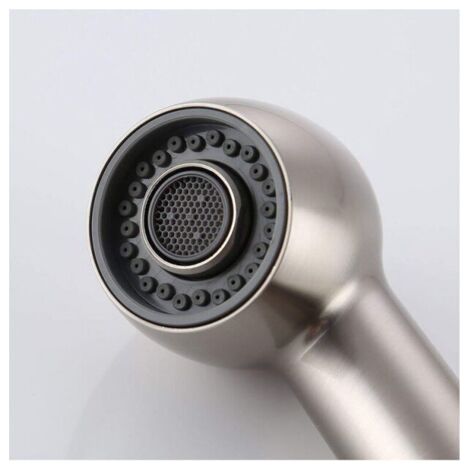 Douchette Robinet Cuisine 2 Jets Tête de Douche Remplacement Douchette pour Mitigeur Cuisine,Nickel Brossé (1/3)