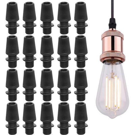 Fil De Verrouillage Lustre Boucle,20 Pièces Fil De Verrouillage Lustre,Plafonnier Clips De Câble,Connecteur Anti-Traction Fil Câble,Plastique Câbles Poignées pour Câblage Pendentif Suspension (1/5)