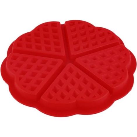 Gaufrier - 1 unité - Silicone - 5 fentes - Rouge - Compatible lave-vaisselle (1/4)