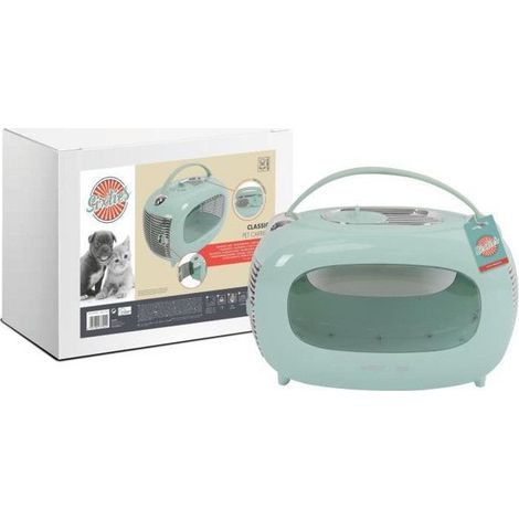 Cassa di trasporto - M PETS - SIXTIES Classic - Maniglia - Zaino - Apertura posteriore - 5 kg max - Blu