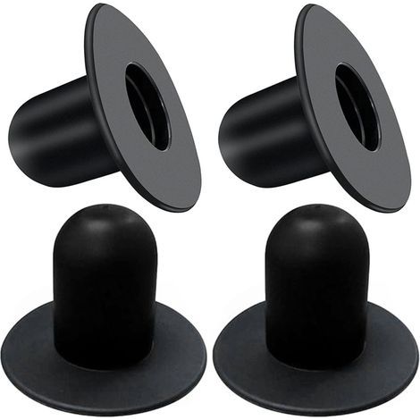 4 Bouchons de Remplacement Noir pour Trous d’Évacuation de Piscine Hors Sol – Crépine Compatible avec Accessoires Standard (1/4)