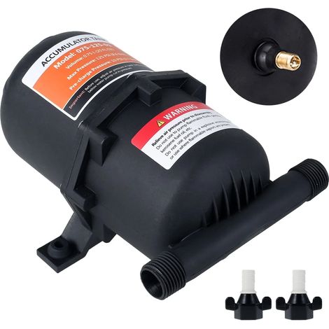 Vensio Réservoir accumulateur d’eau pressurisé 0,75 L avec vessie interne pour pompe de surpression à contrôle de débit pour camping-car, marine, bateau
