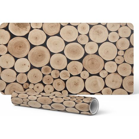 Alfombrilla protectora universal para equipos inform谩ticos, c铆rculos de madera, 100x50 cm