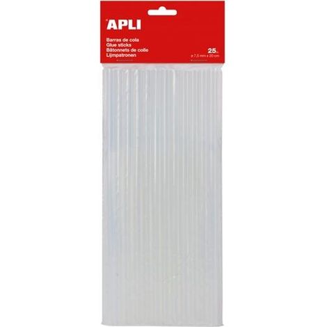 Barras de pegamento apli 7.5 mm diámetro 20 cm largo 25 unidades