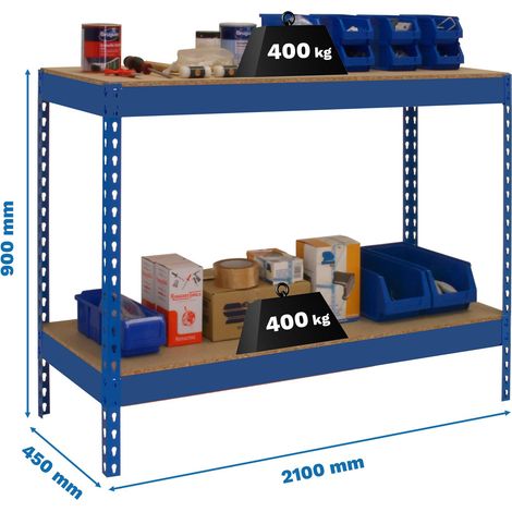 Simonrack Simonwork Basic 2 mensola blu e legno sostenibile