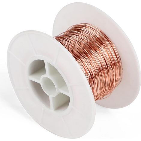 Blanker Kupferdraht, Ø 0,5 mm x 50 m, T2-Reinkupferdraht zum Löten, für Haushaltsgeräte, Magnetspulen, Bastelarbeiten und Experimente (1/5)