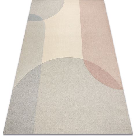 FLUX 461.7.AE990 Wollteppich OSTA - Geometrisch, Strukturell, Loft beige / grau beige 80x140 cm