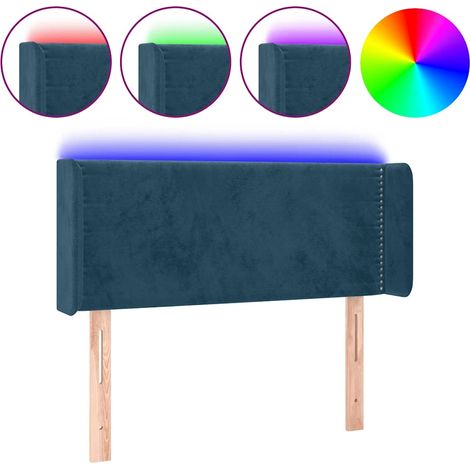 Maison Exclusive - Cabecero con LED de terciopelo azul oscuro 103 (1/5)