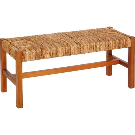 Banc Tressé en Bois "Sidoan" 102cm Marron