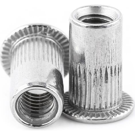 Écrou à sertir à tête plate M3-M8 en acier inoxydable, boulon aveugle fileté, inserts de fixation (M8) (1/3)