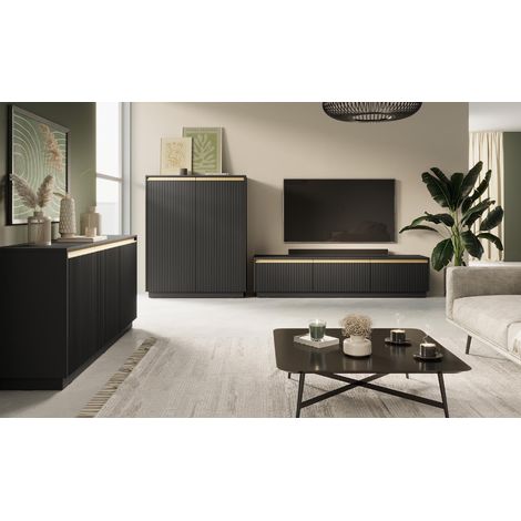 Ensemble meuble TV ROYAL couleur Noir (1/5)