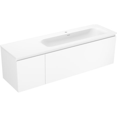 Mexen Orio mueble de ba帽o 160 cm con lavabo Vela derecho, 1S, 1D, blanco mate - 91A13-16047-3-BBFF01-W23P01 (1/5)
