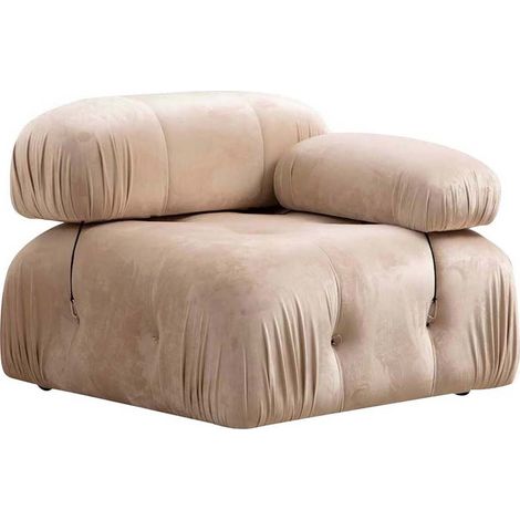 Eckmodul rechts für Sektionssofa aus Samt Bubble 1RV - Beige