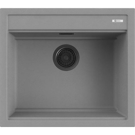 Lavello Quareco incasso 1 vasca 57×51 Prime 60 Granito Grigio QLP060GR (1/4)