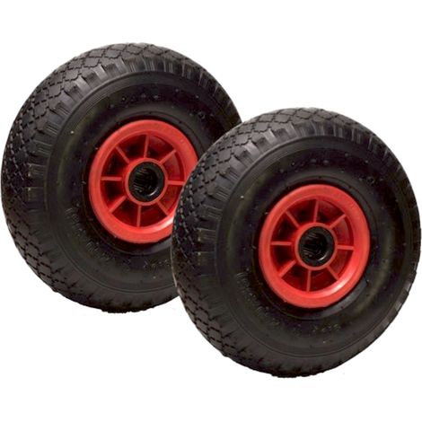 LOT de 2x roue gonflable diable 260 x 85 (3.00-4) alésage 25 mm roulement à rouleaux (1/5)