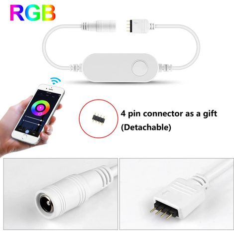 (Pour RGB) Contrôleur LED intelligent compatible avec les passerelles, Alexa et l'application Google Home. (1/4)