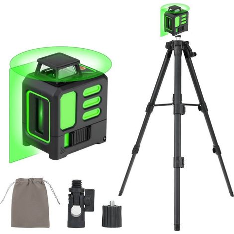 Niveau laser haute précision à 5 lignes, autonivelant à 360°, niveau à réticule, adapté à la pose de revêtements de sol, de carrelage, etc. (1/5)