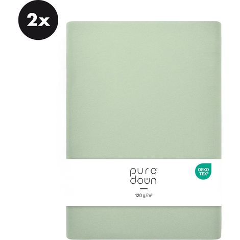 Lenzuolo angoli 140x200 cm Microfibra Set 2 Pezzi Verde (1/5)