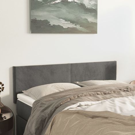 Kopfteile Dunkelgrau 144x5x78/88 cm Samt