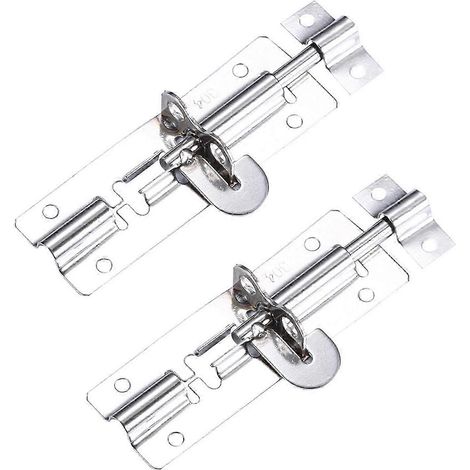 Lot de 2 verrous de portail robustes et antirouille, pêne dormant pour porte coulissante, 133 mm (5,28 pouces), en acier inoxydable 201, idéal pour une utilisation avec un abri de jardin. (1/5)