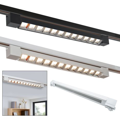 Faretto faro barra led 26W nero per binario monofase orientabile proiettore Naturale