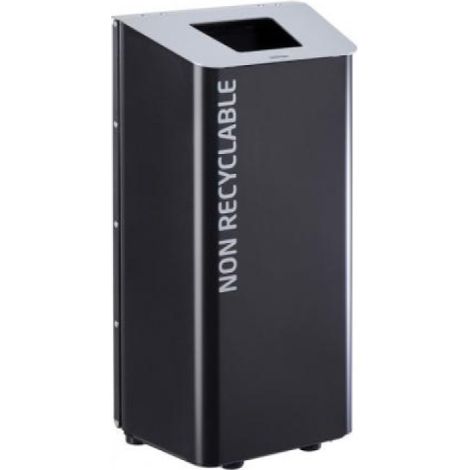 Corbeille de tri sélectif Kolotri, sans serrure - autres déchets - 100l - gris manganèse / gris clair - RAL 9022 (1/2)