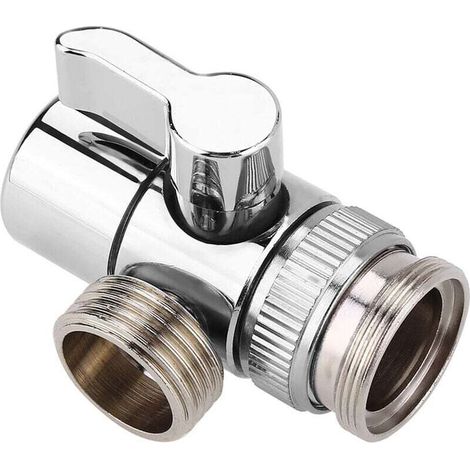 Valvola di arresto deviatrice per doccia a 3 vie per cucina o bagno con adattatore M22xM24, rubinetto in ottone cromato