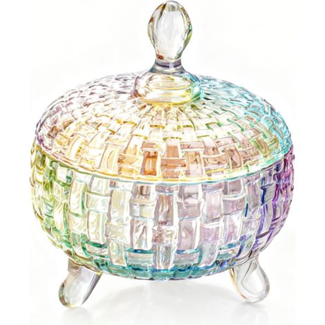 Bonbonnière Verre 26oz avec Couvercle Décoratif – Pot Bijoux Boîte Mariage Buffet Biscuits Container En-cas, Coloré (1/5)