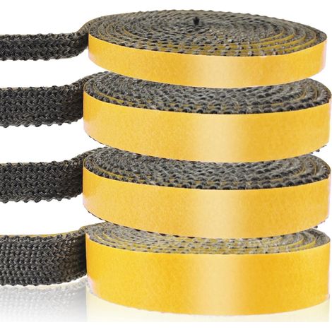 Guarnizione per inserto camino, guarnizioni intrecciate autoadesive per stufa, camino, tubo stufa, porta forno, guarnizioni di tenuta resistenti al calore (2 mm x 15 mm x 2 m) (1/5)