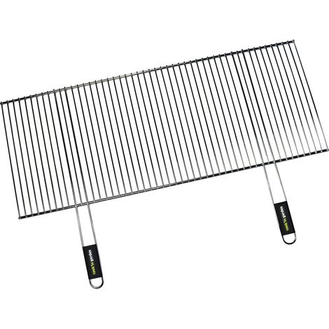 Cook'in garden - Griglia Regolabile per Barbecue in Acciaio Cromato - Manici Soft Touch - Resistente alle Fiamme e Alte Temperature - 100 x 40 cm a 61 x 40 cm