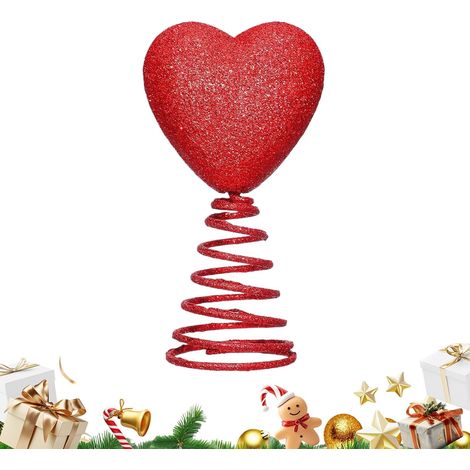 CCYKXA Festlicher, herzförmiger Weihnachtsbaumschmuck. Christbaumspitze für Eingangsbereich, Küche, Flur, Wohnzimmer, Büro und Tür. (1/5)