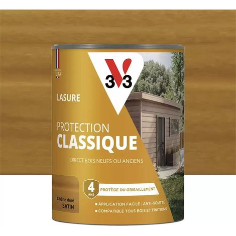 Lasure Protection Classique V33 4 ans Chêne doré 0,75 L (1/3)