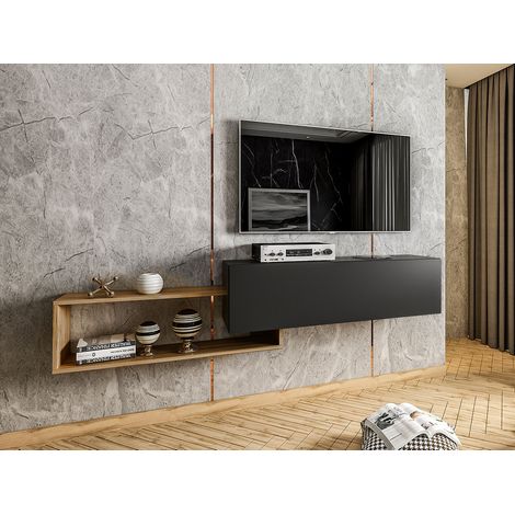 Universal-TV-Schrank UNI 210, stehend, hängend, Eiche schwarz, Wotan (1/5)