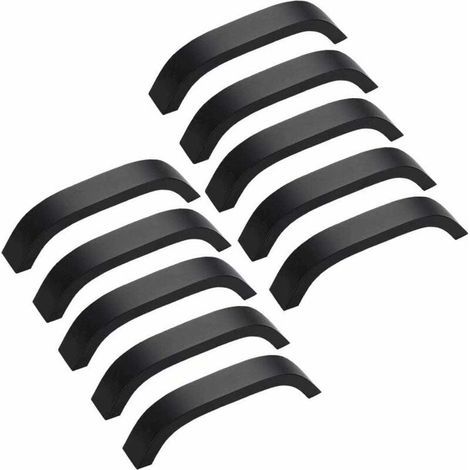 Lot de 10 Poignées de Meubles Moderne 192mm Poignées pour Porte Placard Armoire avec Vis Noir (1/5)