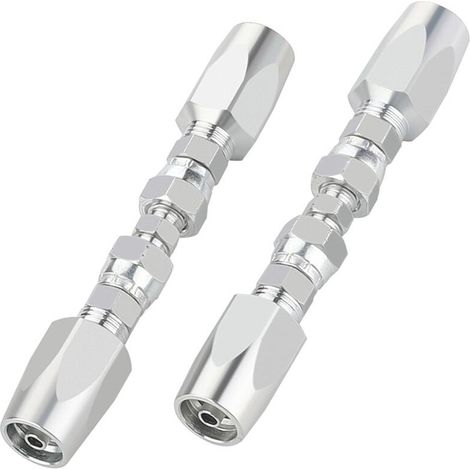 Convient aux kits de réparation de flexibles hydrauliques en deux parties, raccords de réparation hydrauliques réutilisables à double filetage de 1/4 de pouce.