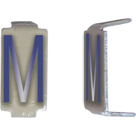 Lot 25 lettres M 6x11 Alu ivoire/bleu MICHAUD CD034