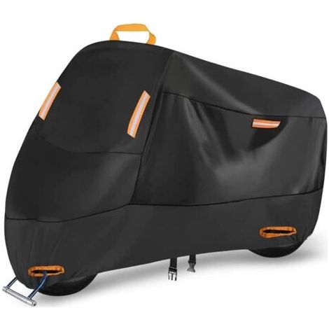 Waterproof motorcycle cover made of 210D Oxford fabric – XXL dimensions 245 x 105 x 125 cm – Sun and dust protection – Anti-theft design