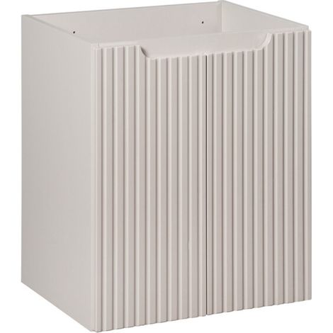 Meuble sous vasque suspendu 2 portes NOVA - Meuble salle de bain moderne 50 cm-Taupe-Largeur 50 cm (1/5)