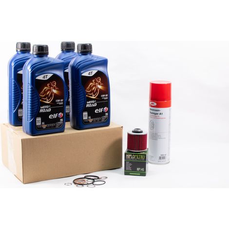 Kit Entretien Vidange Standard pour APRILIA PEGASO 650 de 2005 à 2010 - ELF MOTO 4 ROAD 15w50 4L