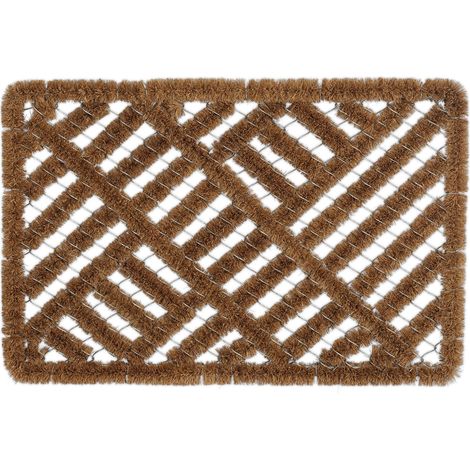 Pratico zerbino a griglia da interno ed esterno 40 x 60 cm in fibre di cocco marrone 130011174