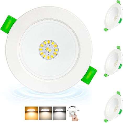 Spot LED Encastrable Dimmable 230V, 5W 650LM Spots de Plafond Extra Plat Trou Ø68-80mm, Blanc Chaud Blanc Neutre Blanc Froid Spot Salle de Bain IP44 pour Cuisine, Blanc Lot de 3 (1/5)